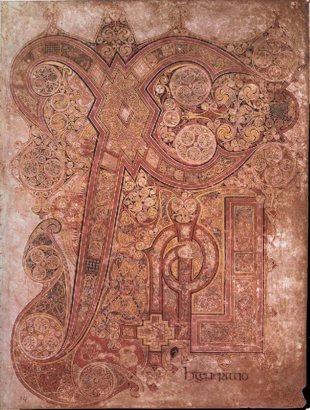 unknow artist Chi-Rho page from the Book of Kells oil painting image